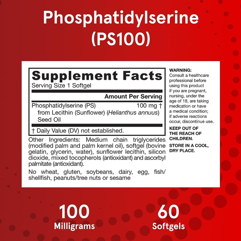 Jarrow Formulas PS100 Phosphatidylserine 100 mg 60 Softgels - DailyVita