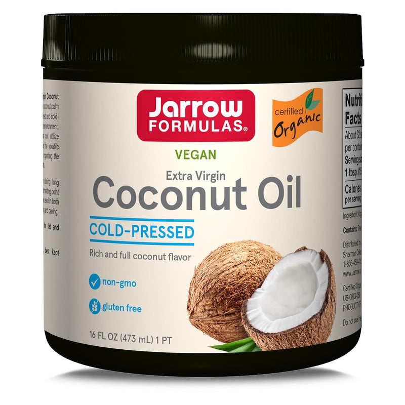 CLEARANCE! Jarrow Formulas Extra Virgin Coconut Oil Extra Virgin 16 fl oz, BEST BY 08/2024 - DailyVita