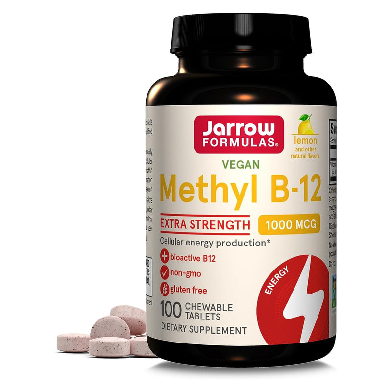 CLEARANCE! Jarrow Formulas Methyl B-12 Lemon 1,000 mcg 100 Chewable Lozenges, BEST BY 02/2025