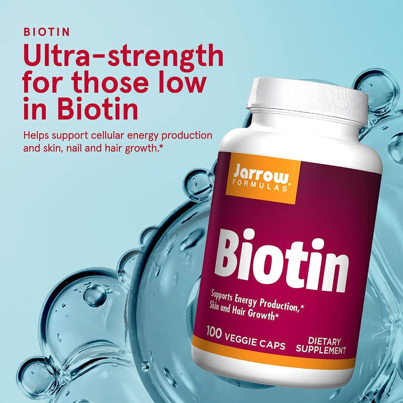 CLEARANCE! Jarrow Formulas Biotin 5,000 mcg 100 Veggie Caps, BEST BY 03/2025