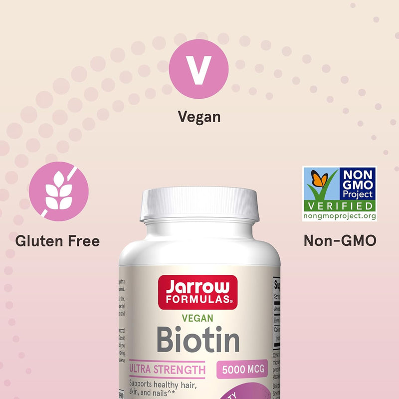 Jarrow Formulas Biotin 5,000 mcg 100 Veggie Caps - DailyVita