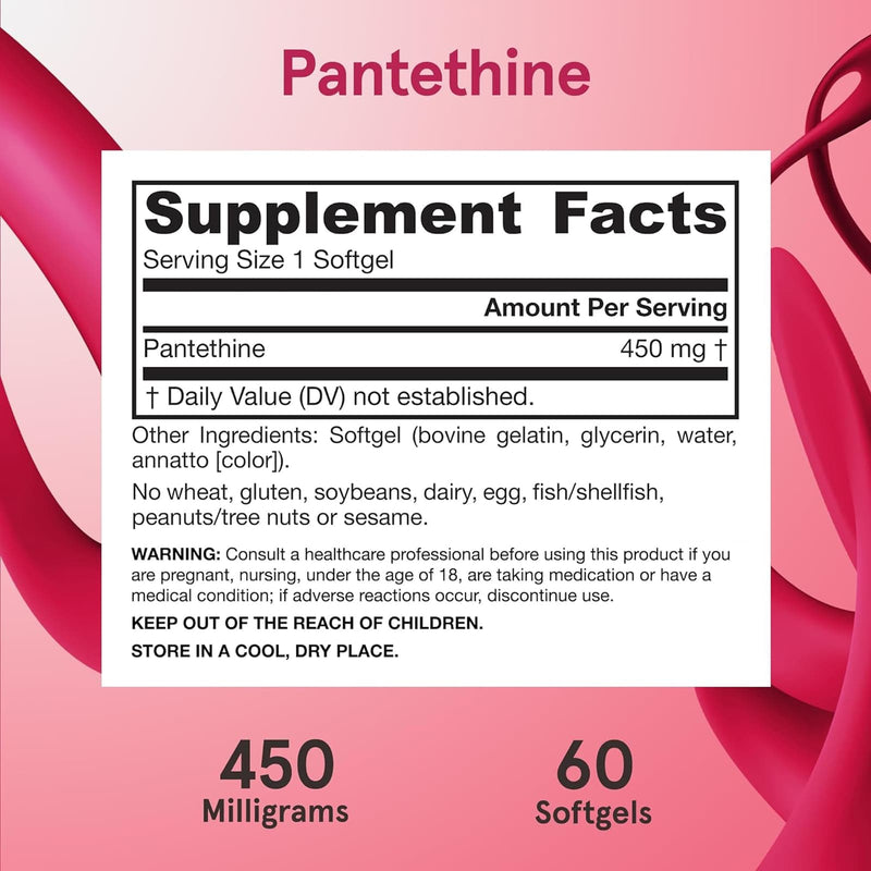 Jarrow Formulas Pantethine 450 mg 60 Softgels - DailyVita