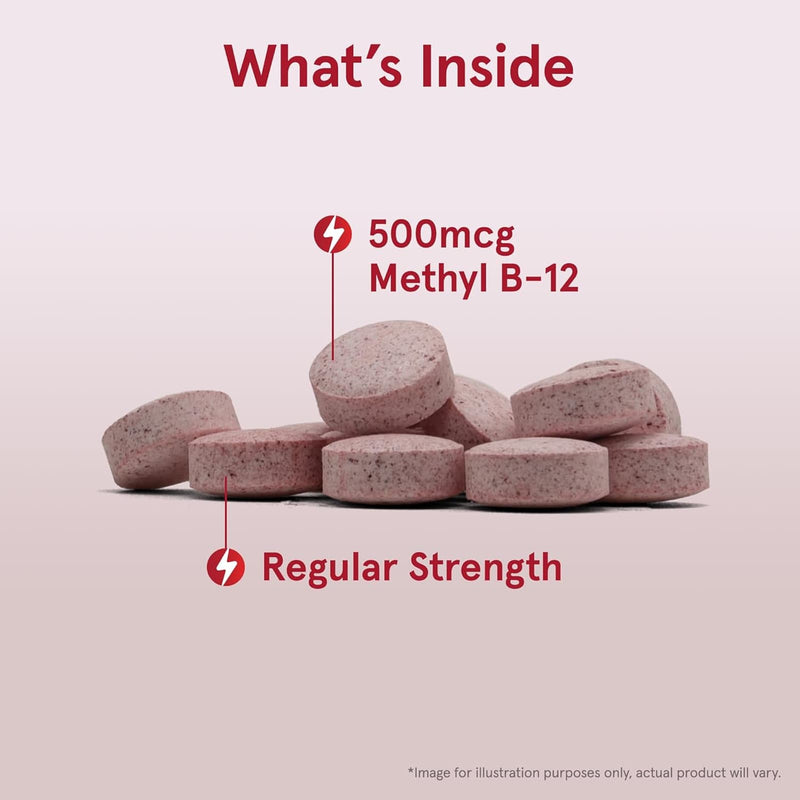 Jarrow Formulas Methyl B-12 Cherry Flavor 500 Mcg,100 Chewable Tablets - DailyVita