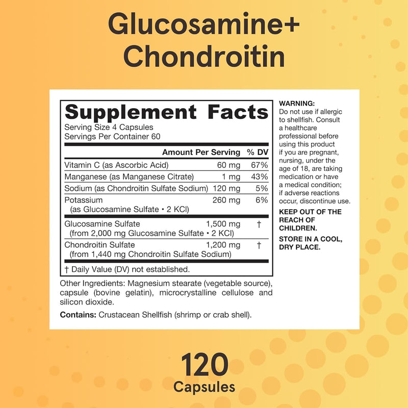 Jarrow Formulas Glucosamine + Chondroitin with Manganese and Vitamin C 240 Capsules - DailyVita