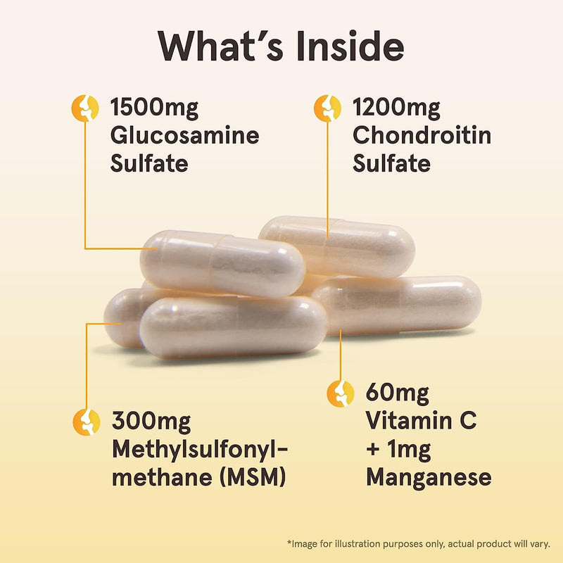 Jarrow Formulas Glucosamine + Chondroitin + MSM with Manganese and Vitamin C 120 Capsules - DailyVita