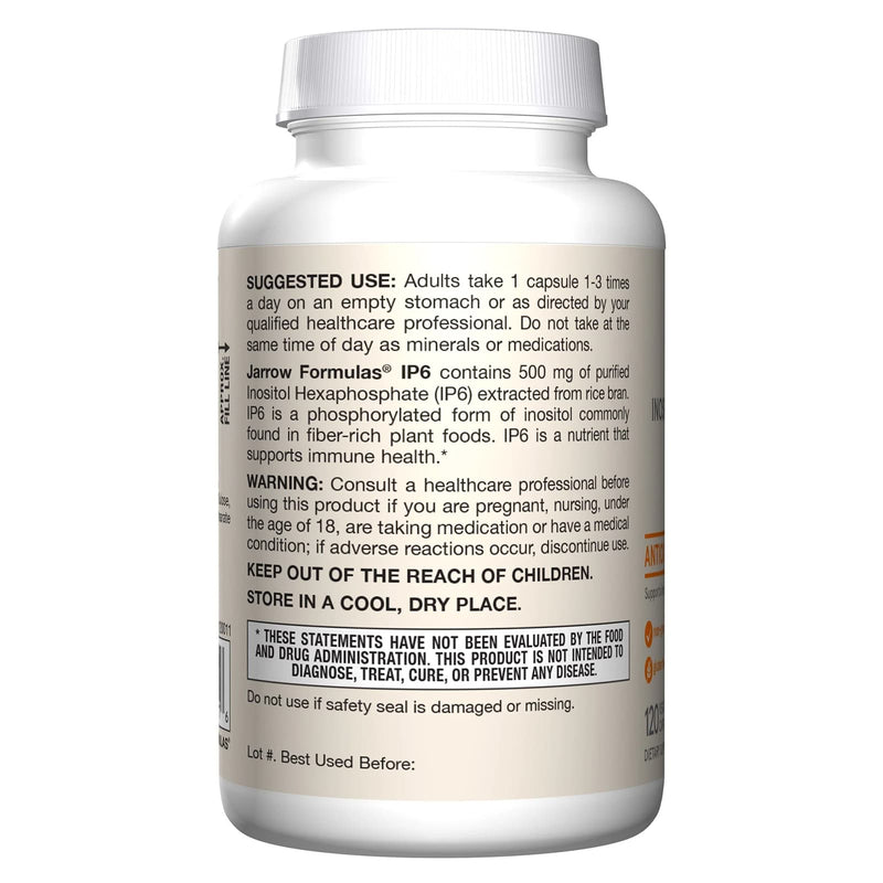 Jarrow Formulas Inositol Hexaphosphate 500 mg 120 Veggie Caps - DailyVita