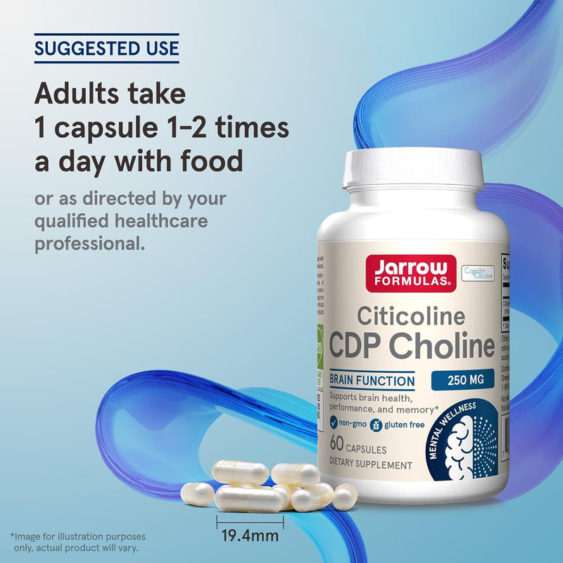 Jarrow Formulas Citicoline CDP Choline 250 mg 60 Capsules - DailyVita
