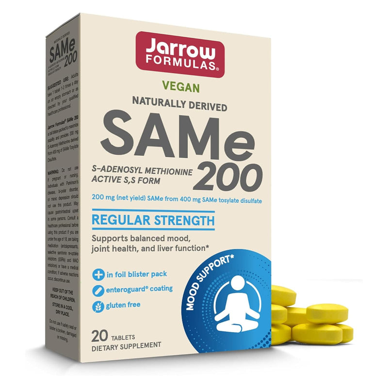 Jarrow Formulas SAMe 200 S-Adenosyl-L-Methionine 200 mg 20 Tablets - DailyVita