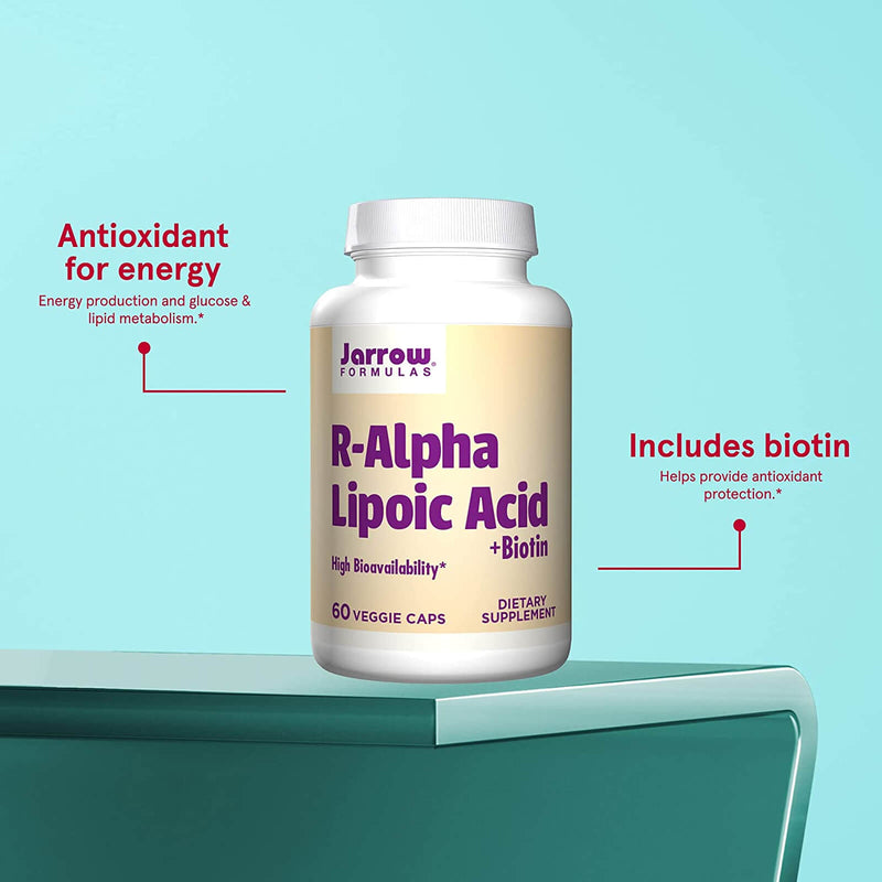 CLEARANCE! Jarrow Formulas R-Alpha Lipoic Acid + Biotin 60 Veggie Caps, BEST BY 01/2025