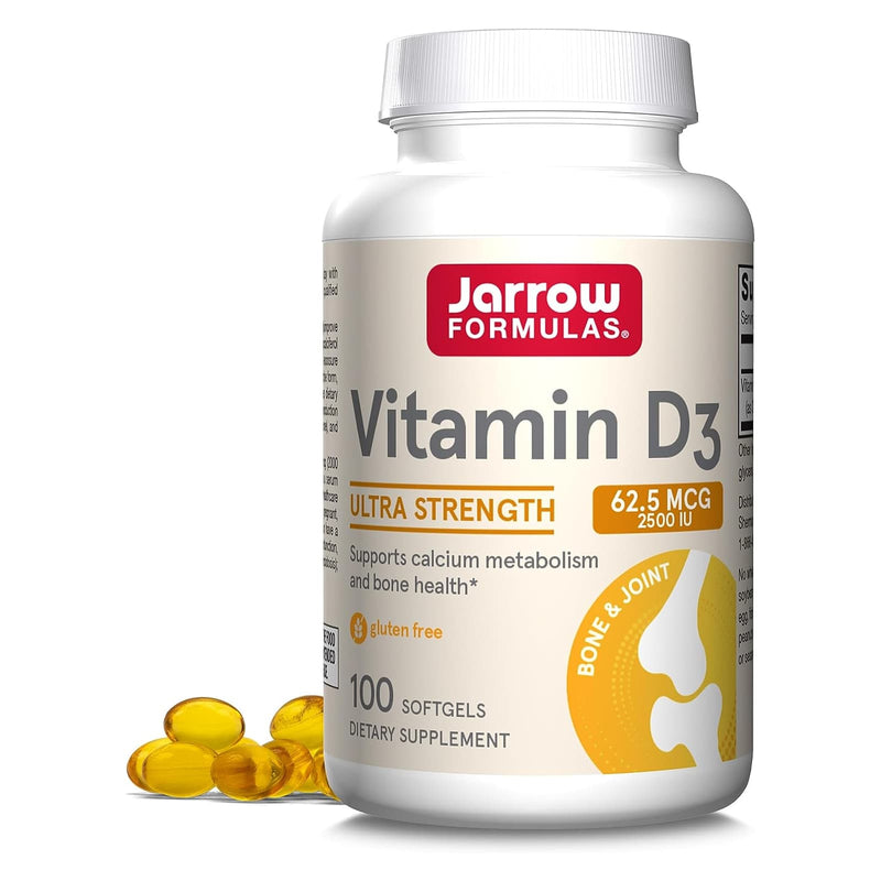 CLEARANCE! Jarrow Formulas Vitamin D3 Cholecalciferol 62.5 mcg (2,500 IU) 100 Softgels, BEST BY 04/2025