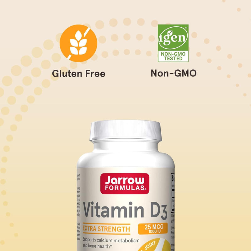 Jarrow Formulas Vitamin D3 Cholecalciferol 25 mcg (1,000 IU) 200 Softgels - DailyVita