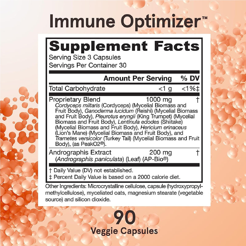 Jarrow Formulas Immune Optimizer 90 Veggie Caps - Mushrooms & Adaptogens - DailyVita