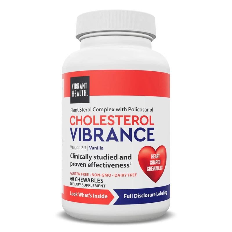 CLEARANCE! Vibrant Health Cholesterol Vibrance Cholesterol Blocker, Vanilla Chewable, 60 Tablets, BEST BY 12/2025 - DailyVita