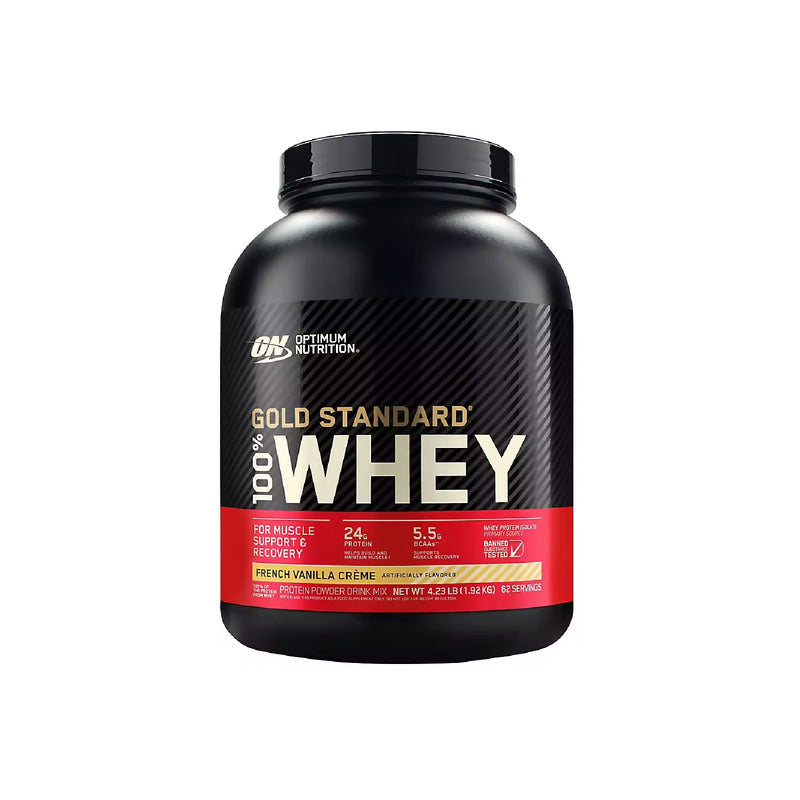 Optimum Nutrition Gold Standard Whey Protein 62 Servings French Vanilla Creme -  4.23 lbs, BEST BY 11/2025 - DailyVita