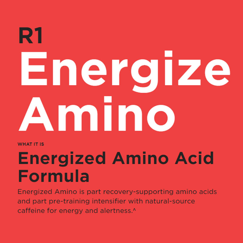 CLEARANCE! R1 Energized Amino - 30 Servings - Peach Mango 270 g, BEST BY 03/2026 - DailyVita