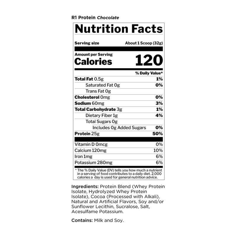 R1 Protein 71 Servings Chocolate Fudge 5.01 lbs - DailyVita