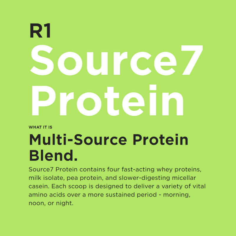 CLEARANCE! R1 Source7 Protein 23 Servings Cookies & Creme 2.03 lbs, BEST BY 02/2026 - DailyVita