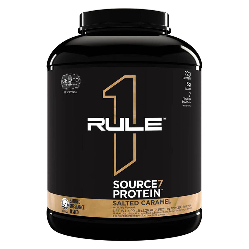 CLEARANCE! R1 Source7 Protein 58 Servings Salted Caramel 4.99 lbs, BEST BY 01/2026 - DailyVita