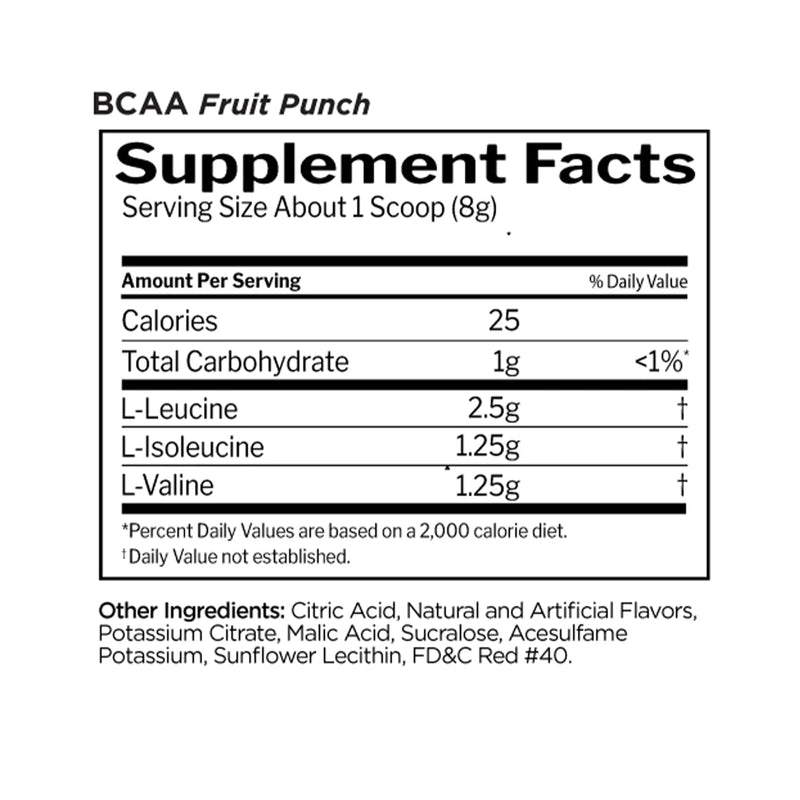 R1 BCAAs Branched Chain Amino Acids 30 Servings Fruit Punch 222 g - DailyVita