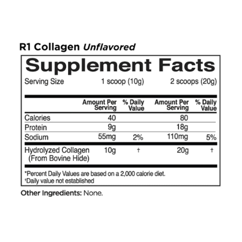 R1 Collagen Peptides Hydrolyzed 56 Servings Unflavored 560 g - DailyVita