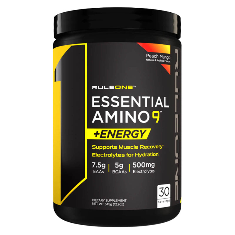 CLEARANCE! R1 Essential Amino 9 + Energy 30 Servings Peach Mango 345 g, BEST BY 07/2024 - DailyVita