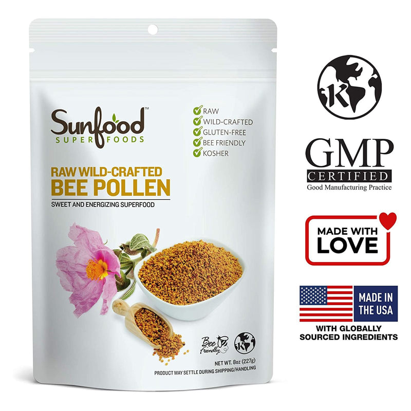 CLEARANCE! Sunfood Bee Pollen 8 oz, BEST BY 12/2025 - DailyVita