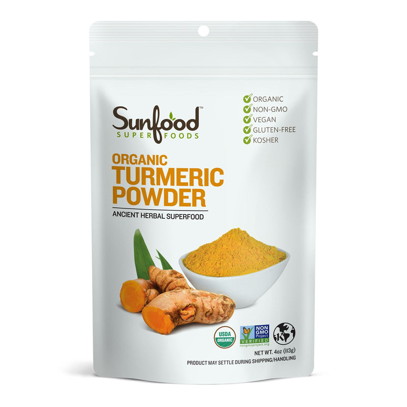 CLEARANCE! Sunfood Turmeric Powder 4 oz, BEST BY 11/2025 - DailyVita