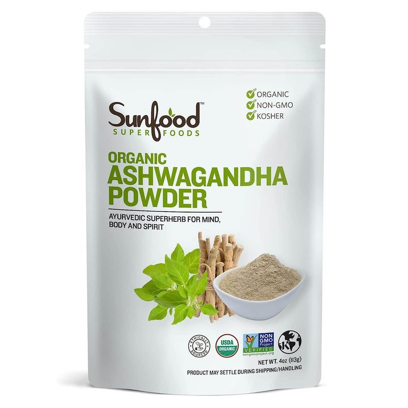 CLEARANCE! Sunfood Ashwagandha Powder 4 Oz, BEST BY 05/2024 - DailyVita