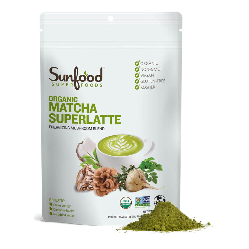 CLEARANCE! Sunfood Super Foods Organic Matcha SuperLatte - 6 oz, BEST BY 04/2025