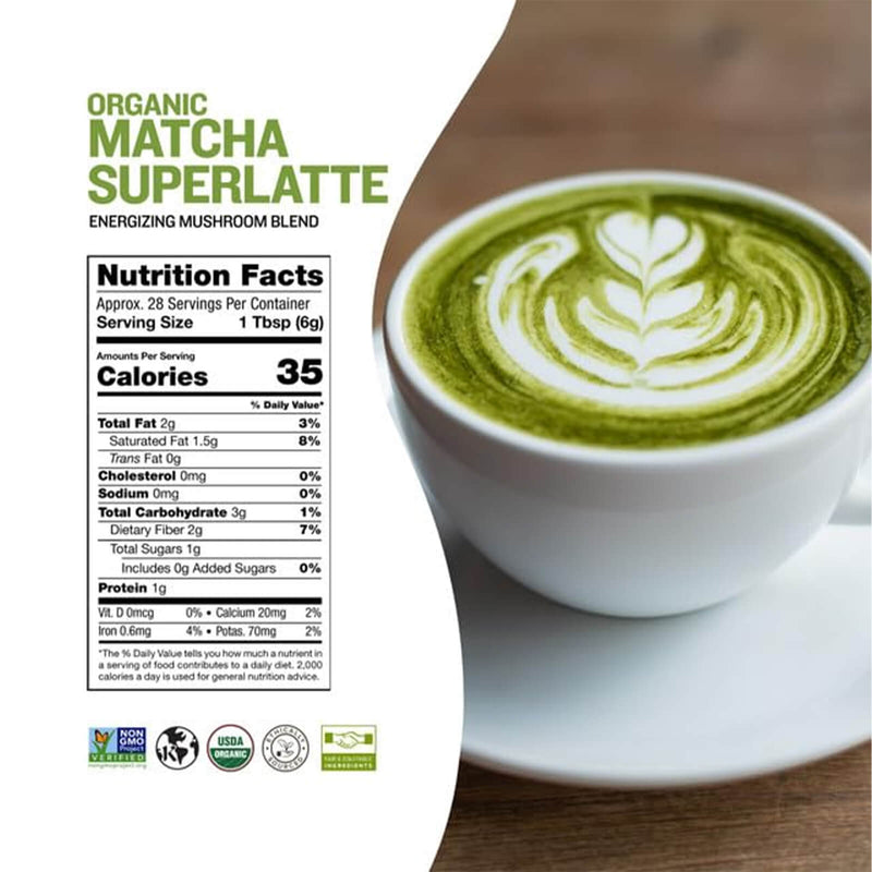 CLEARANCE! Sunfood Super Foods Organic Matcha SuperLatte - 6 oz, BEST BY 04/2025