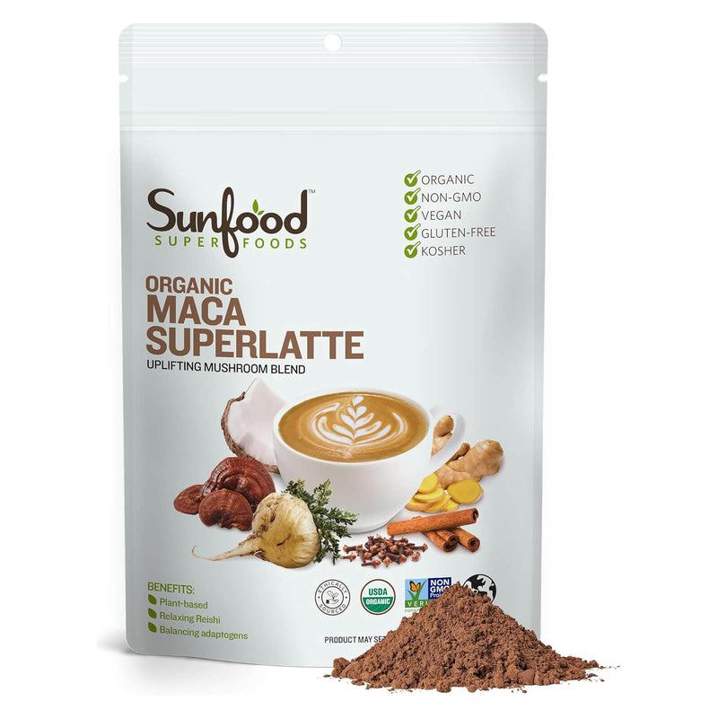 CLEARANCE! Sunfood Super Foods Organic Maca SuperLatte - 6 oz, BEST BY 04/2025