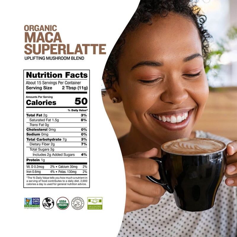 CLEARANCE! Sunfood Super Foods Organic Maca SuperLatte - 6 oz, BEST BY 04/2025