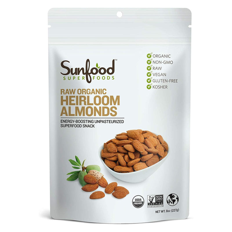 CLEARANCE! Sunfood Almonds Shelled 8 oz, BEST BY 03/2024 - DailyVita