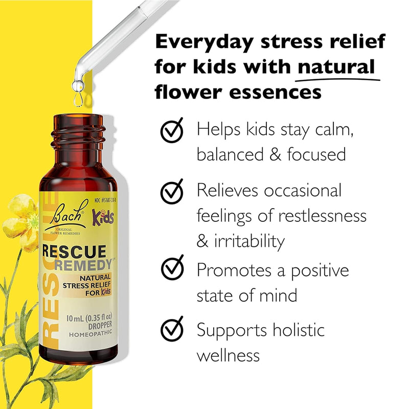 Bach Rescue Remedy Kids Natural Stress Relief Dropper 0.35 fl oz - DailyVita