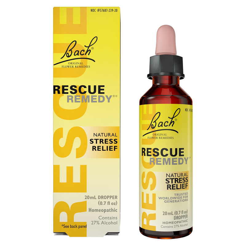 CLEARANCE! Bach RESCUE REMEDY Dropper, Natural Stress Relief, 0.7 fl oz (20mL), Outer Box Missing or Damaged