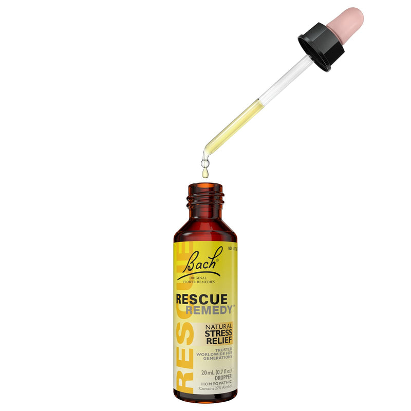 CLEARANCE! Bach RESCUE REMEDY Dropper, Natural Stress Relief, 0.7 fl oz (20mL), Outer Box Missing or Damaged