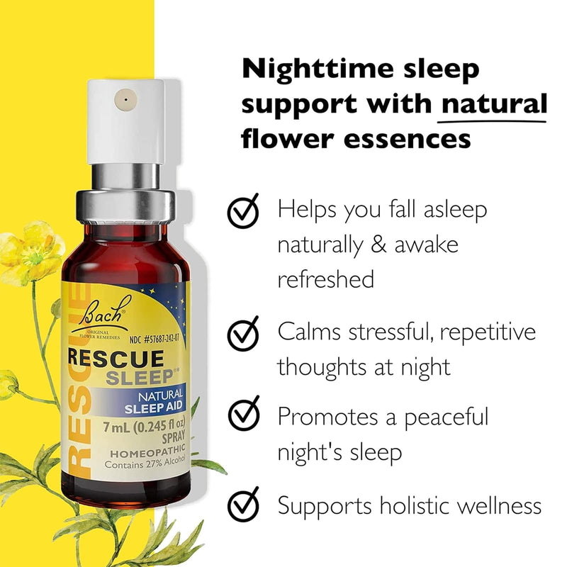 Bach RESCUE SLEEP Spray, Natural Sleep Aid, 0.245 fl oz (7mL - DailyVita