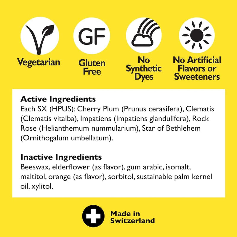 CLEARANCE! Bach RESCUE Pastilles, Natural Stress Relief, Orange & Elderflower Flavor, 50g (1.7 oz), BEST BY 03/2026 - DailyVita