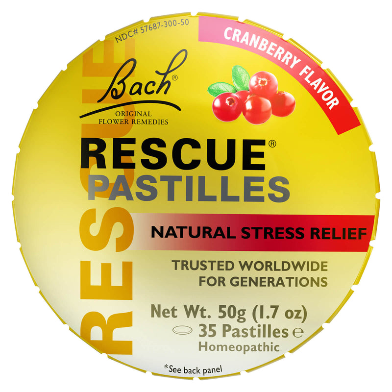 Bach RESCUE Pastilles, Natural Stress Relief, Cranberry Flavor, 50g (1.7 oz)