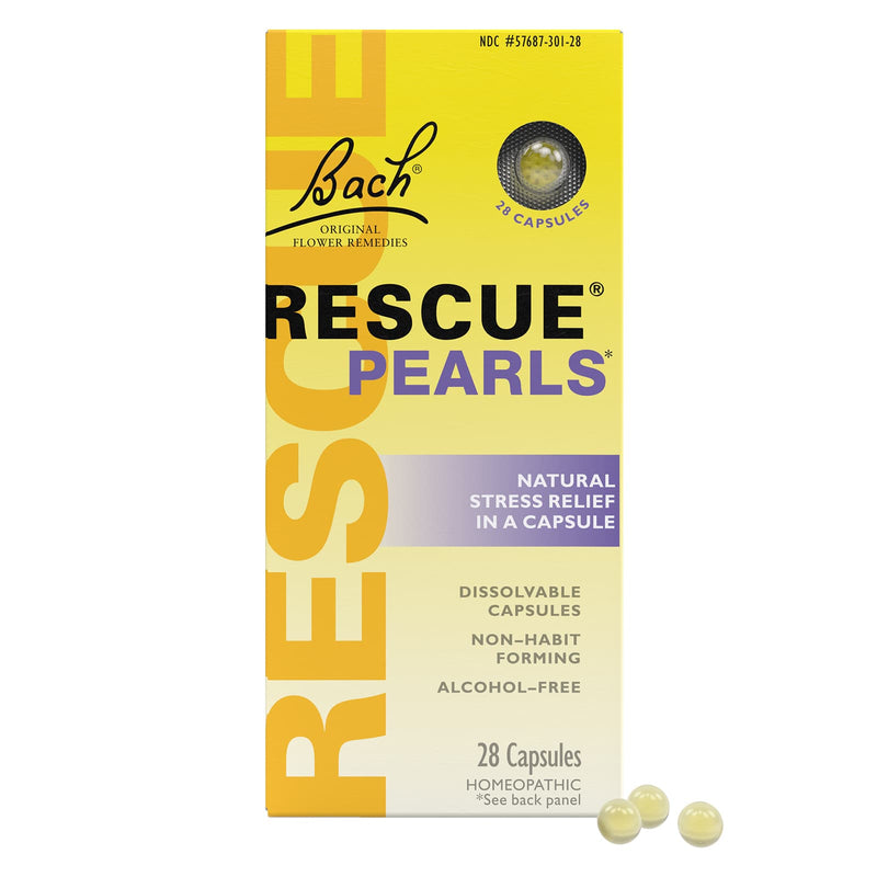 CLEARANCE! Bach RESCUE PEARLS, Natural Stress Relief, 28 ea, BEST BY 04/2025