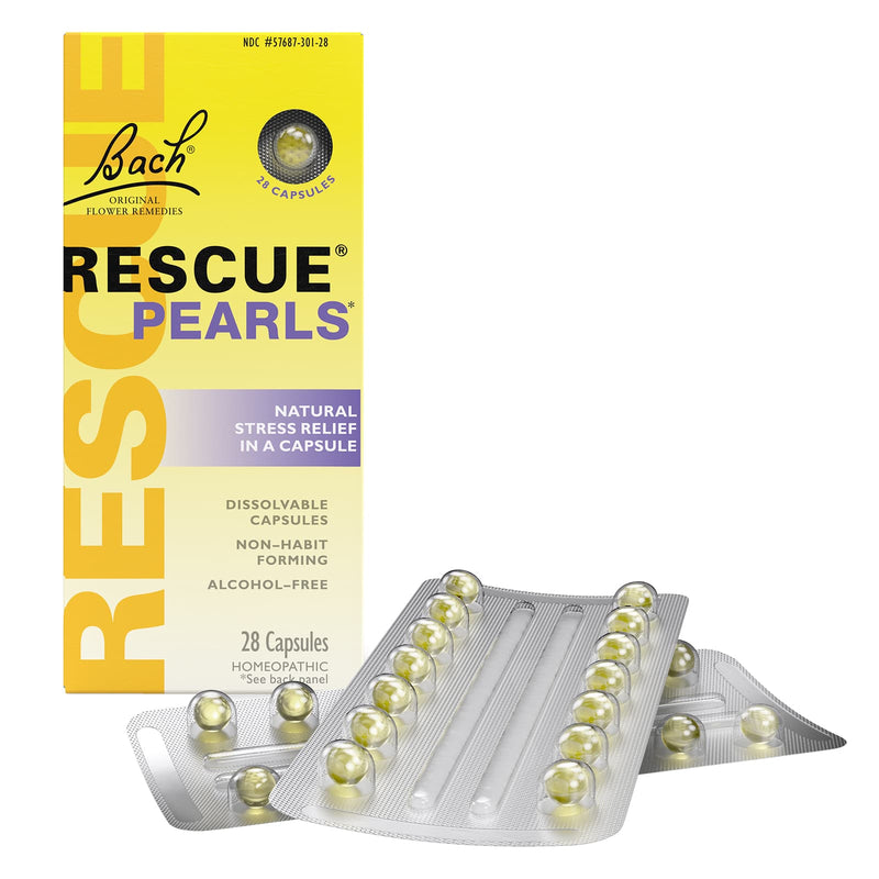 Bach RESCUE PEARLS, Natural Stress Relief, 28 ea