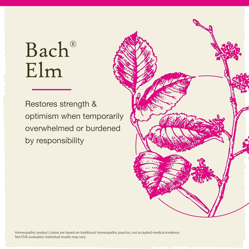 Bach Original Flower Remedies Elm, Be Efficient 0.7 fl. oz. (20mL)