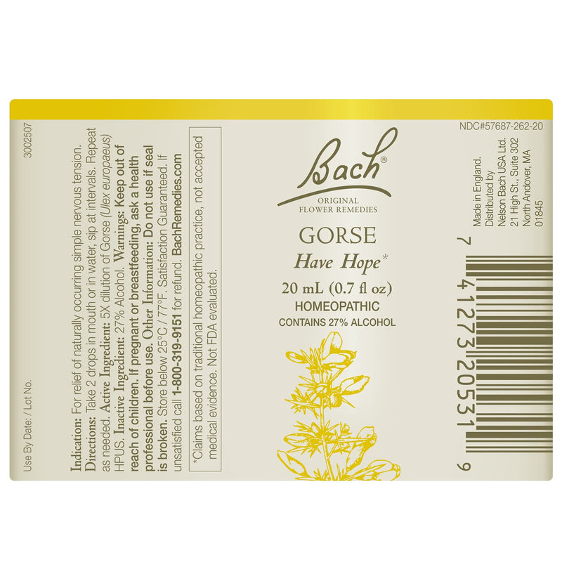 Bach Original Flower Remedies Gorse, Have Hope 0.7 fl. oz. (20mL)