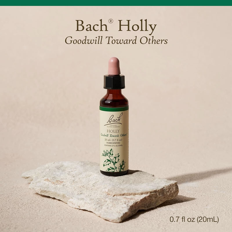 Bach Original Flower Remedies Holly, Goodwill Towards Others 0.7 fl. oz. (20mL)