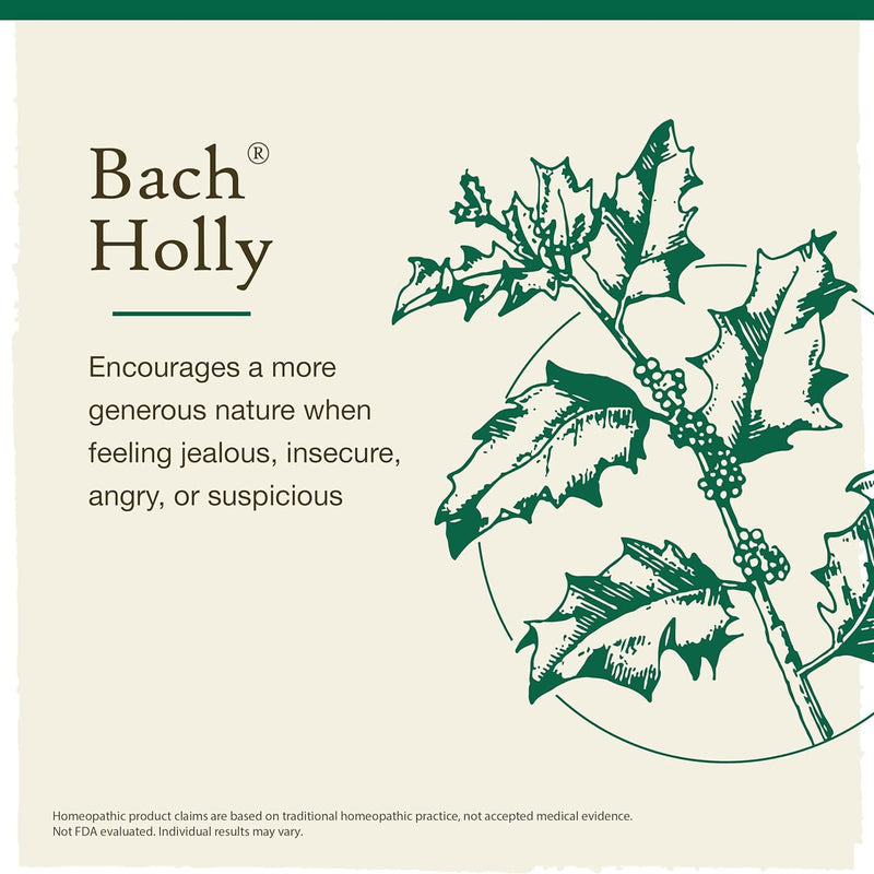 Bach Original Flower Remedies Holly, Goodwill Towards Others 0.7 fl. oz. (20mL)