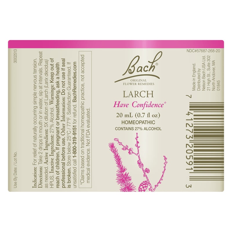 Bach Original Flower Remedies Larch, Have Confidence 0.7 fl. oz. (20mL) - DailyVita