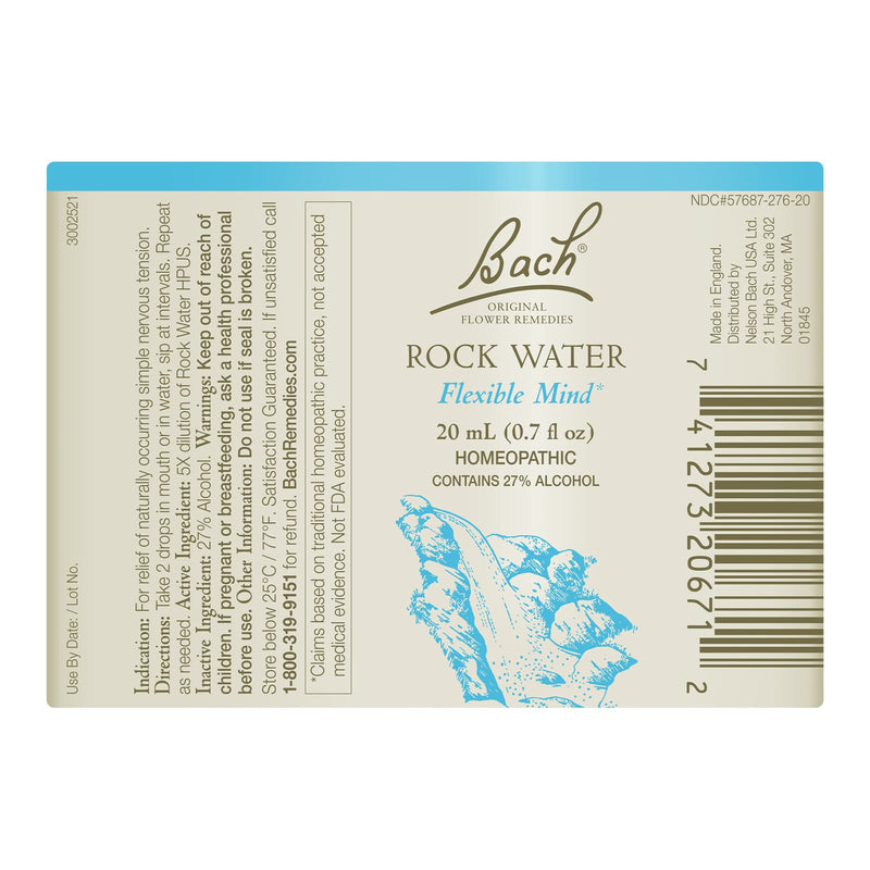 Bach Original Flower Remedies Rock Water, Flexible Mind 0.7 fl. oz. (20mL)