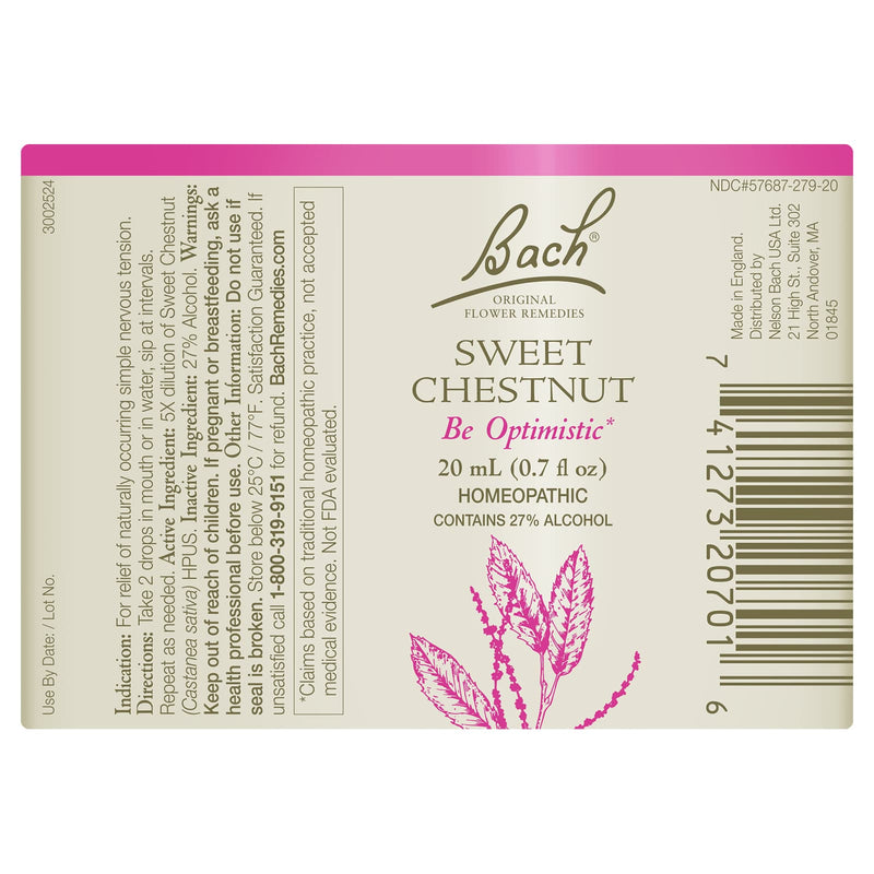 Bach Original Flower Remedies Sweet Chestnut, Be Optimistic 0.7 fl. oz. (20mL) - DailyVita
