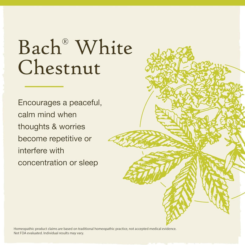 Bach Original Flower Remedies White Chestnut, Calm The Mind 0.7 fl. oz. (20mL)