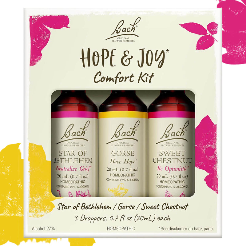 Bach Original Flower Remedies Hope & Joy Comfort Kit: Star of Bethlehem, Gorse, Sweet Chestnut 0.7 fl. oz. ea. (20mL ea.)